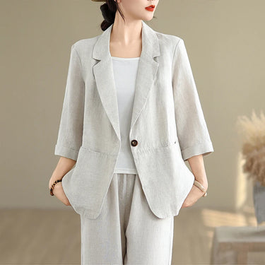 Lina Women's Jacket – Lightweight Cotton Linen Design for Casual and Elegant Outings 0
