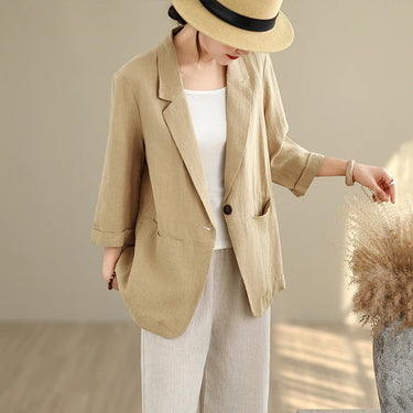 Lina Women's Jacket – Lightweight Cotton Linen Design for Casual and Elegant Outings 2