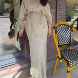 Lisa™ | Long-sleeved Tie-Drawstring Shirt and Skirt Set 3