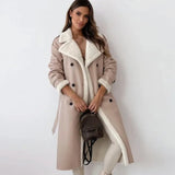 Long Coat Women with Fleece Lining and Teddy Collar – Elegant Long Winter Coat for Chilly Days, Black 4