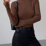 Lucy | Women’s Spring Stylish Ribbed Turtleneck Sweater 0