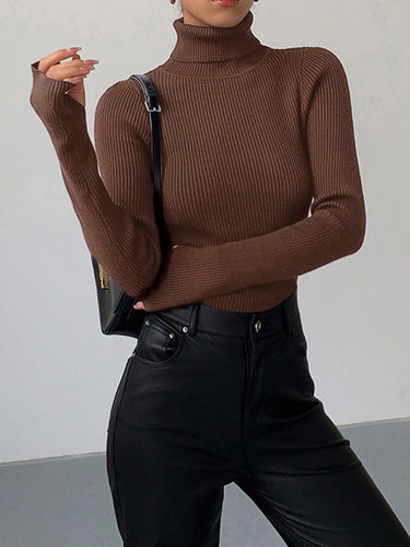 Lucy | Women’s Spring Stylish Ribbed Turtleneck Sweater 0