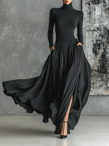 Lucy™ | Turtleneck & Pleated Skirt Set 0