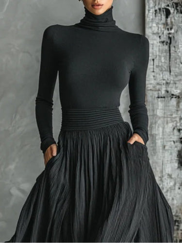 Lucy™ | Turtleneck & Pleated Skirt Set 1