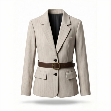 Luna Suit Jacket – Stylish Loose Fit with Waist Belt 0