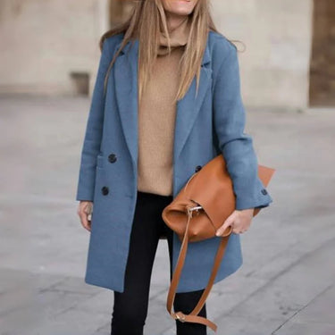 Luxe Wool Blend Coat – Double Breasted Warm Winter Outerwear 1