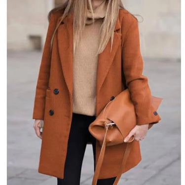 Luxe Wool Blend Coat – Double Breasted Warm Winter Outerwear 2