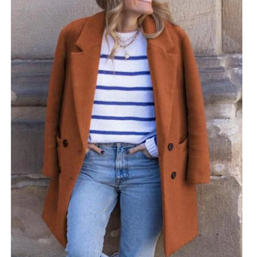 Luxe Wool Blend Coat – Double Breasted Warm Winter Outerwear 3