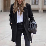Luxe Wool Blend Coat – Double Breasted Warm Winter Outerwear 4