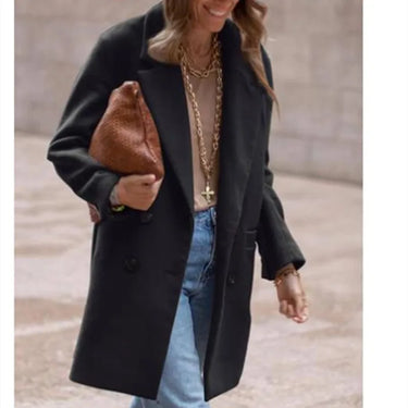 Luxe Wool Blend Coat – Double Breasted Warm Winter Outerwear 5
