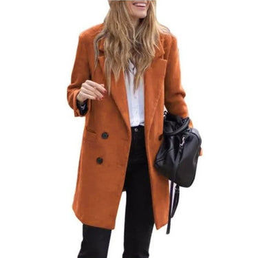 Luxe Wool Blend Coat – Double Breasted Warm Winter Outerwear 6