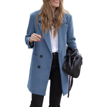 Luxe Wool Blend Coat – Double Breasted Warm Winter Outerwear 7