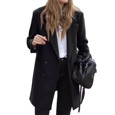 Luxe Wool Blend Coat – Double Breasted Warm Winter Outerwear 8