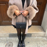Luxury Faux Fur Women's Coat with Waist Tie Belt – Stylish Winter Coat for Warmth and Comfort 0