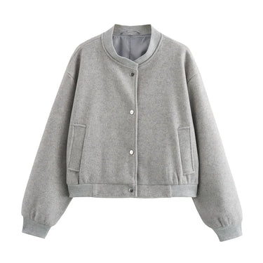 MUJER 2025 Women Jacket Cropped Bomber Jackets For Women Beige Black Tweed Jacket Woman Fashion Long Sleeve New In Short Coats 10