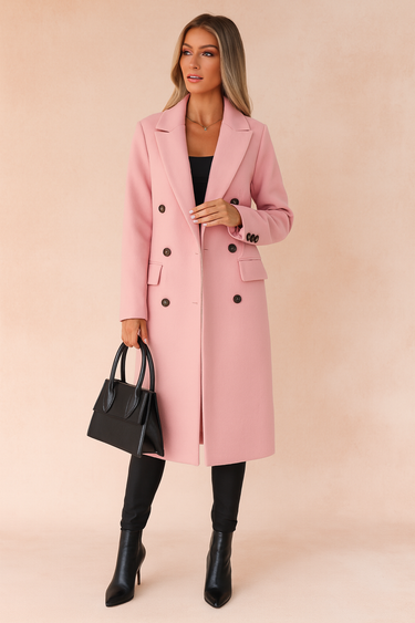Madison Tailored Blazer Coat – Elegant Double-Breasted Winter Essential for Women 3