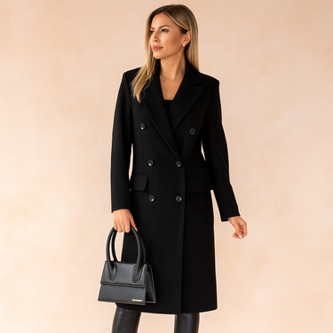 Madison Tailored Blazer Coat – Elegant Double-Breasted Winter Essential for Women 4
