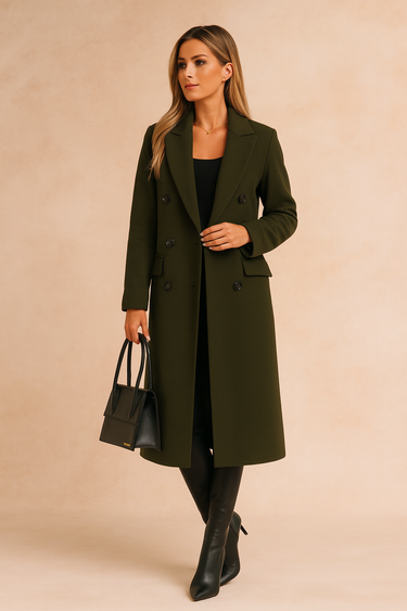 Madison Tailored Blazer Coat – Elegant Double-Breasted Winter Essential for Women 5