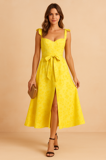 Mariana Long Summer Dress – Elegant Ruffle Design for Wedding Guest or Casual Outings 0