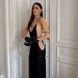 Mesh See Through Sexy Halter Party Club Maxi Split Dress Outfits Women Summer Sleeveless Backless Bodycon Long Dresses Vestido 1