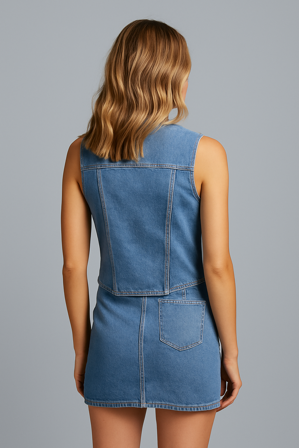 Modelo Denim Waistcoat