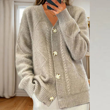 Nancy | Women's Button-Front Cable Knit Cardigan 3