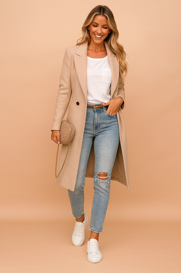 Natalie Wool Coat – Classic Double-Breasted Style for Timeless Elegance 0