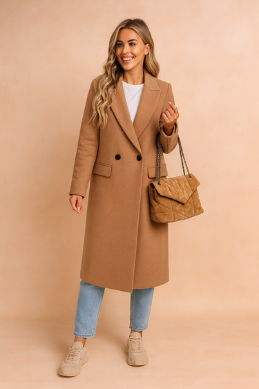 Natalie Wool Coat – Classic Double-Breasted Style for Timeless Elegance 3