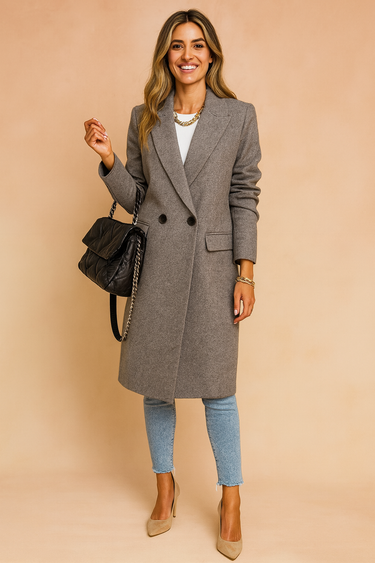 Natalie Wool Coat – Classic Double-Breasted Style for Timeless Elegance 4