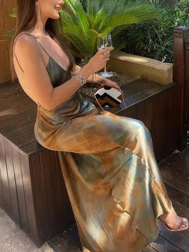 Neptune White Satin Maxi Dress for Women – Backless Spaghetti Strap Long Dress for Elegant Evening Wear 1