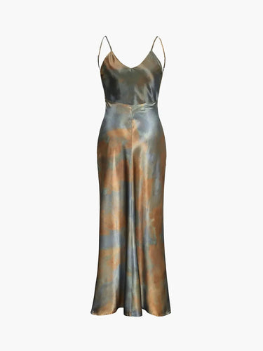 Neptune White Satin Maxi Dress for Women – Backless Spaghetti Strap Long Dress for Elegant Evening Wear 3