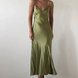 New Dresses 2025 Woman Fashion Summer Women's Clothing Sexy Halter Satin Fashion Strappy Skirts 9
