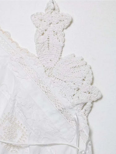 New Women Embroidery Halter Fashion Elegant Crop Tie Top Woman 2025 Sleeveless Backless Short Tops Women Sexy Elegant Party Top 5