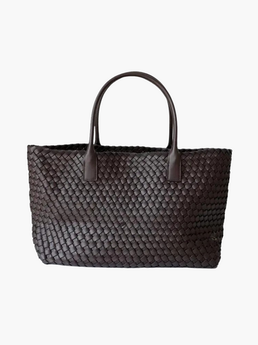 Olyndra | Tan Woven Leather Tote Bag – Effortless & Stylish 2