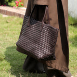 Olyndra | Tan Woven Leather Tote Bag – Effortless & Stylish 3