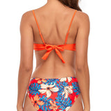 Orange Floral Blouse and Bikini Set for Beachwear 2