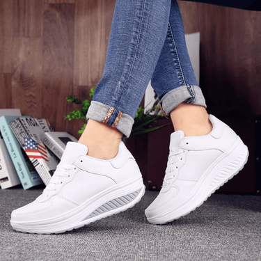 Orthopedic Women's Black Leather Sneakers 1