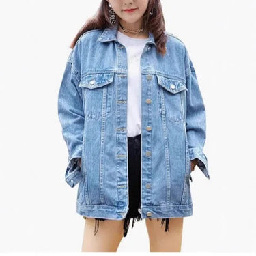 Oversized Denim Jacket with Classic Button-Front Design 1