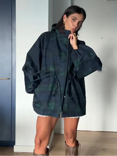 Oversized Hooded Jacket with Adjustable Waist 1