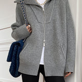 Oversized Open Collar Cardigan 2