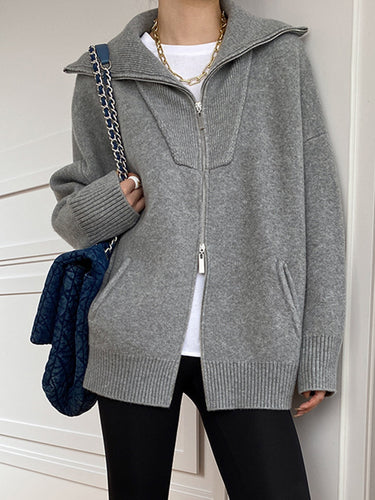 Oversized Open Collar Cardigan 2