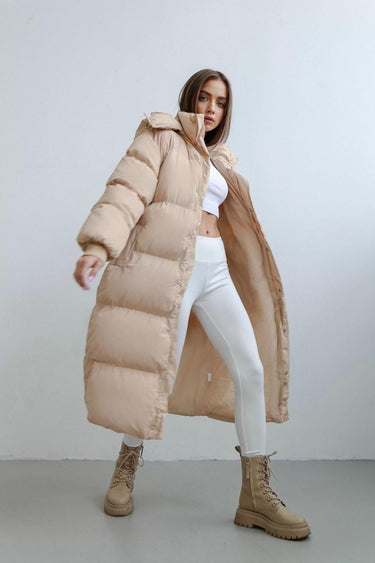 Oversized Quilted Puffer Trench Coat For Women 0