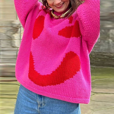 Oversized sweaters with smiley face design 5