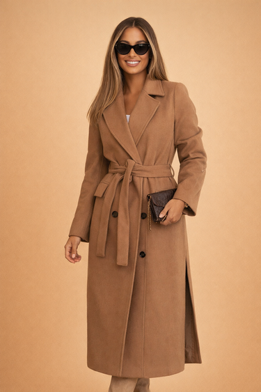 Patricia | Tailored Belted Longline City Coat 1