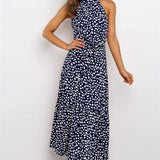 Polka Dot Halter Midi Sundress 1