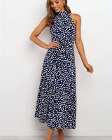 Polka Dot Halter Midi Sundress 1