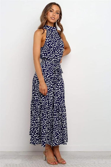 Polka Dot Halter Midi Sundress 2