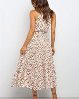 Polka Dot Halter Midi Sundress 4