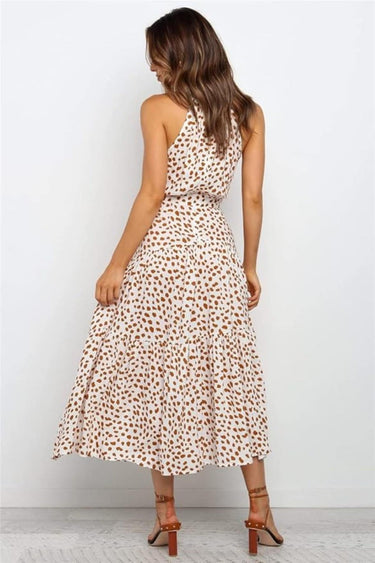 Polka Dot Halter Midi Sundress 4
