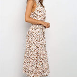 Polka Dot Halter Midi Sundress 6